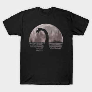 Loch Ness Monster Nessie Full Moon T-Shirt